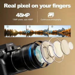 G-Anica 48MP 4K Digitalkamera für Fotografie und Vlogging - 16X Zoom, 180° Flip Screen, 52mm Makroobjektiv
