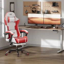 [Gaming Stuhl] Ergonomischer Gaming Stuhl mit Lendenmassage und verstellbarer Kopfstütze