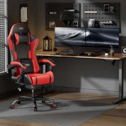 [Gaming Stuhl] Ergonomischer Gaming Stuhl mit Lendenmassage und verstellbarer Kopfstütze