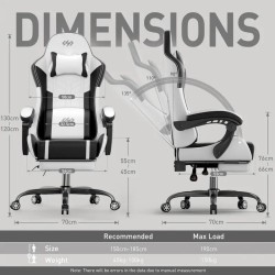 [Gaming Stuhl] Ergonomischer Gaming Stuhl mit Lendenmassage und verstellbarer Kopfstütze