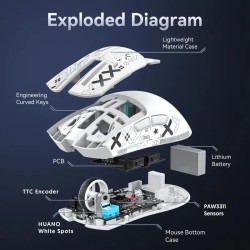 ATTACK SHARK X11 Leichte drahtlose Gaming-Maus mit RGB-Ladebasis, 2.4G/USB-C-Kabel/BT 3-Modus, 22K DPI, PAW3311-Sensor
