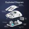 ATTACK SHARK X11 Leichte drahtlose Gaming-Maus mit RGB-Ladebasis, 2.4G/USB-C-Kabel/BT 3-Modus, 22K DPI, PAW3311-Sensor