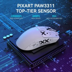ATTACK SHARK X11 Leichte drahtlose Gaming-Maus mit RGB-Ladebasis, 2.4G/USB-C-Kabel/BT 3-Modus, 22K DPI, PAW3311-Sensor