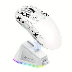 ATTACK SHARK X11 Leichte drahtlose Gaming-Maus mit RGB-Ladebasis, 2.4G/USB-C-Kabel/BT 3-Modus, 22K DPI, PAW3311-Sensor