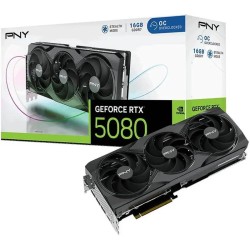PNY NVIDIA GeForce RTX 5080 Grafikkarte - 16 GB GDDR7 - 7680 x 4320 - 2,30 GHz Kern - 2,62 GHz Boost Clock - 256 bit Busbreite