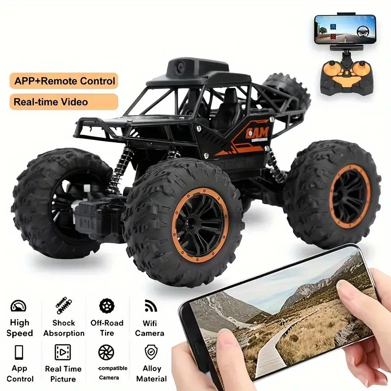 FPV-Legierung Off-Road RC Auto - 480P HD WiFi Kamera, 4WD All-Terrain-Reifen, LCD Echtzeitmonitor FPV-Legierung Off-Road RC Auto - 480P HD WiFi Kamera, 4WD All-Terrain-Reifen, LCD Echtzeitmonitor